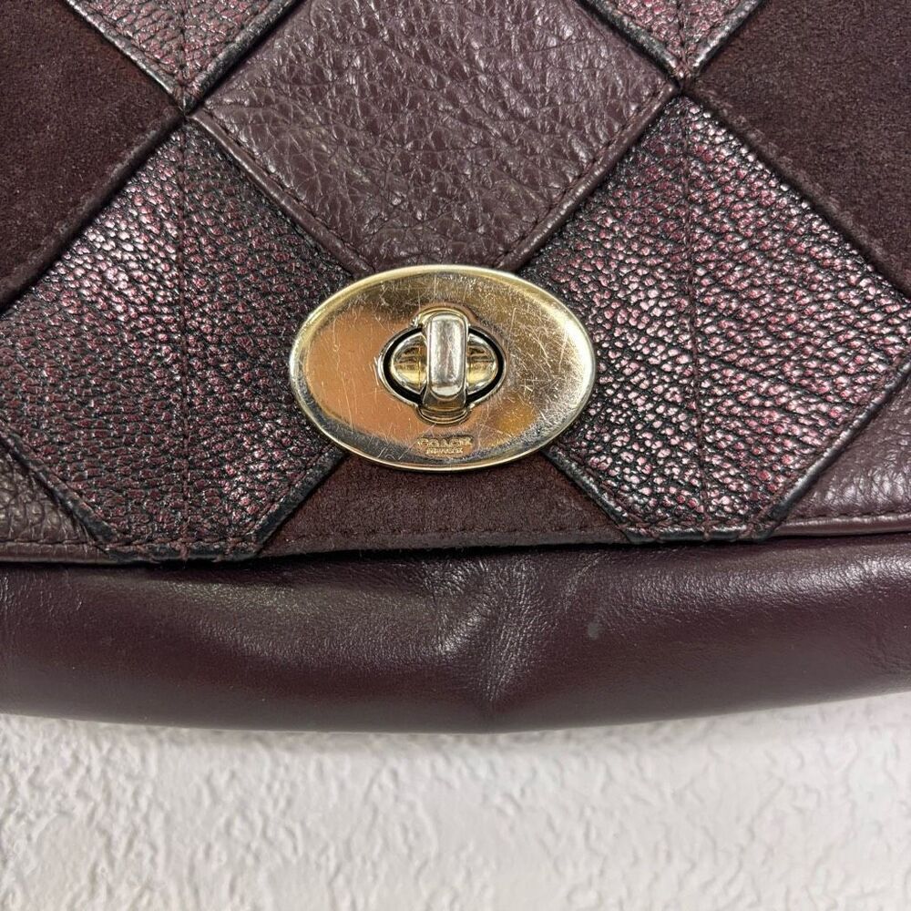 Coach Red/Maroon Patchwork Mini Ruby Leather Cros… - image 5